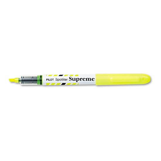 Spotliter Supreme Highlighter, Fluorescent Yellow Ink, Chisel Tip, Yellow/White Barrel, Dozen1