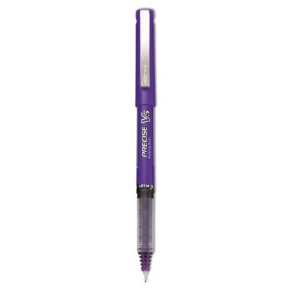 Precise V5 Roller Ball Pen, Stick, Extra-Fine 0.5 mm, Purple Ink, Purple Barrel, Dozen1