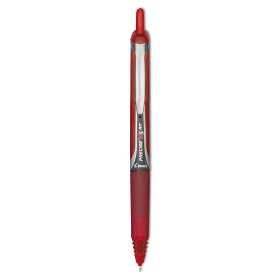 Precise V5RT Roller Ball Pen, Retractable, Extra-Fine 0.5 mm, Red Ink, Red Barrel1