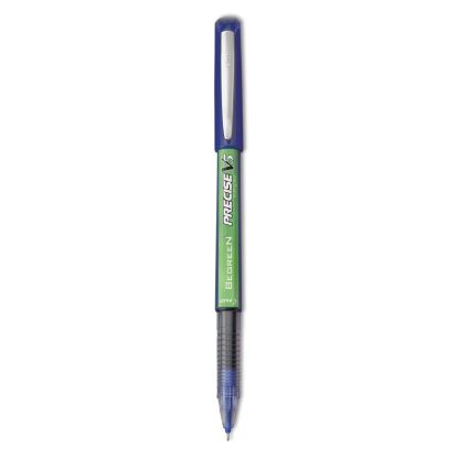 Precise V5 BeGreen Roller Ball Pen, Stick, Extra-Fine 0.5 mm, Blue Ink, Blue Barrel, Dozen1