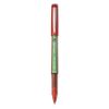 Precise V5 BeGreen Roller Ball Pen, Stick, Extra-Fine 0.5 mm, Red Ink, Red Barrel, Dozen1