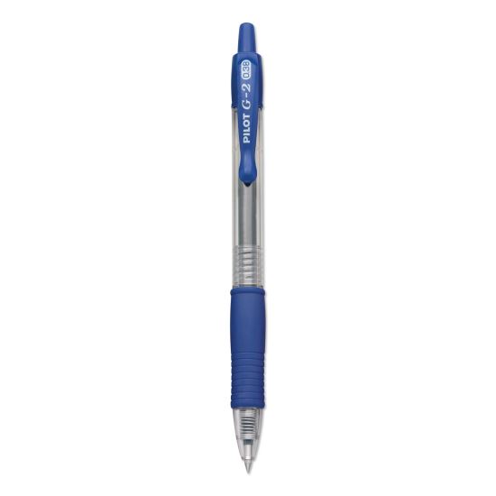 G2 Premium Gel Pen Convenience Pack, Retractable, Extra-Fine 0.38 mm, Blue Ink, Clear/Blue Barrel, Dozen1