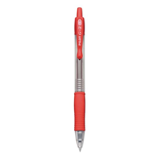 G2 Premium Gel Pen Convenience Pack, Retractable, Extra-Fine 0.38 mm, Red Ink, Clear/Red Barrel1