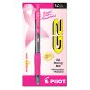 G2 Premium Breast Cancer Awareness Gel Pen, Retractable, Fine 0.7 mm, Black Ink, Translucent Pink Barrel, Dozen2