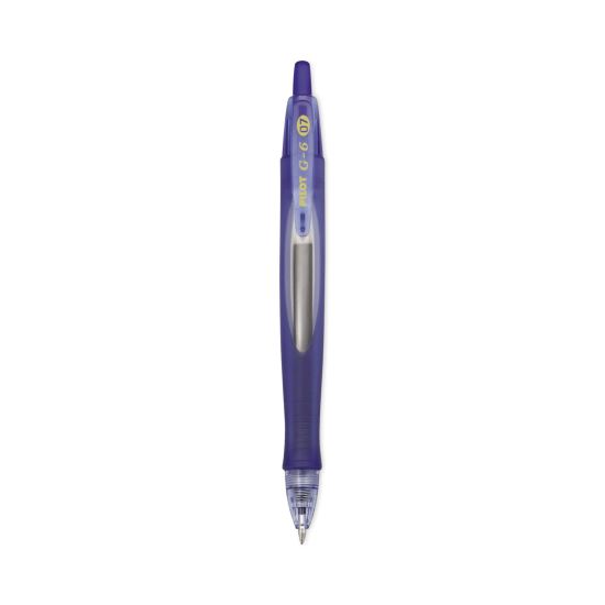 G6 Gel Pen, Retractable, Fine 0.7 mm, Blue Ink, Blue Barrel1