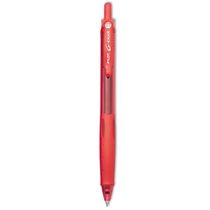 G-Knock BeGreen Gel Pen, Retractable, Fine 0.7 mm, Red Ink, Red Barrel, Dozen1