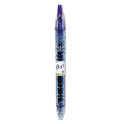 B2P Bottle-2-Pen Recycled Gel Pen, Retractable, Fine 0.7 mm, Blue Ink, Translucent Blue Barrel1