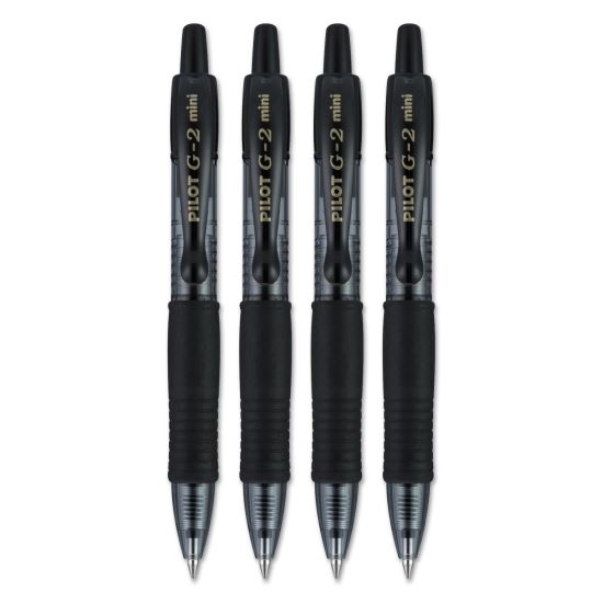 G2 Mini Gel Pen, Retractable, Fine 0.7 mm, Black Ink, Black Barrel, 4/Pack1