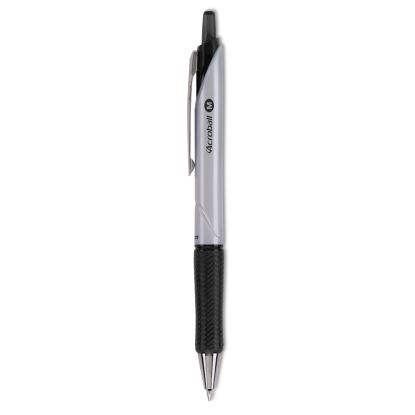 Acroball Pro Advanced Ink Ballpoint Pen, Retractable, Medium 1 mm, Black Ink, Silver Barrel, Dozen1