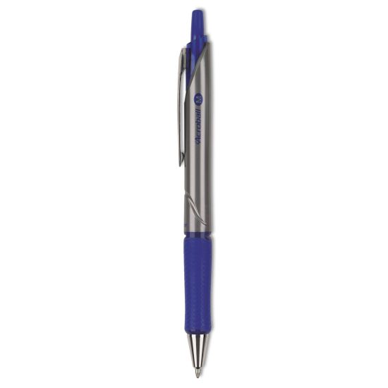 Acroball Pro Advanced Ink Ballpoint Pen, Retractable, Medium 1 mm, Blue Ink, Silver Barrel, Dozen1