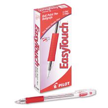 EasyTouch Ballpoint Pen, Stick, Fine 0.7 mm, Red Ink, Clear Barrel, Dozen1