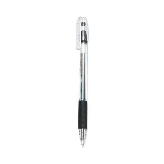 EasyTouch Ballpoint Pen, Stick, Medium 1 mm, Black Ink, Clear Barrel, Dozen1