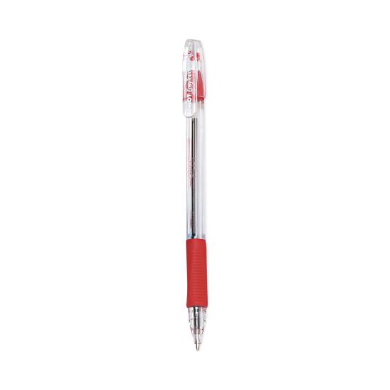 EasyTouch Ballpoint Pen, Stick, Medium 1 mm, Red Ink, Clear Barrel, Dozen1