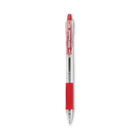 EasyTouch Ballpoint Pen, Retractable, Medium 1 mm, Red Ink, Clear Barrel, Dozen1