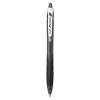 RexGrip BeGreen Ballpoint Pen, Retractable, Medium 1 mm, Black Ink, Black Barrel, Dozen1