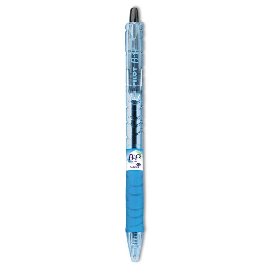 B2P Bottle-2-Pen Recycled Ballpoint Pen, Retractable, Medium 1 mm, Black Ink, Translucent Blue Barrel, Dozen1