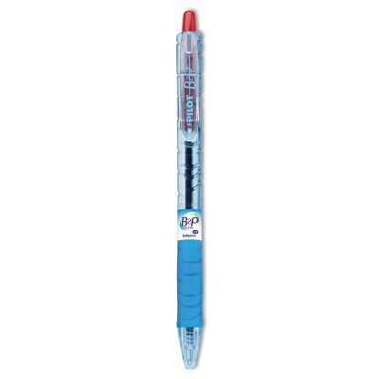 B2P Bottle-2-Pen Recycled Ballpoint Pen, Retractable, Medium 1 mm, Red Ink, Translucent Blue Barrel, Dozen1