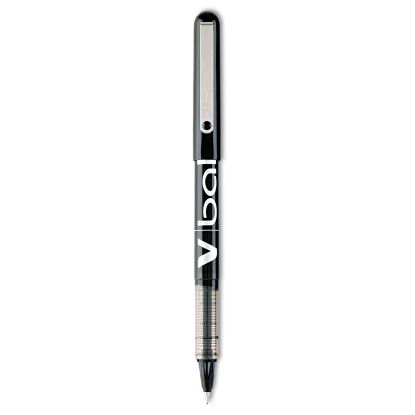 VBall Liquid Ink Roller Ball Pen, Stick, Fine 0.7 mm, Black Ink, Black Barrel, Dozen1