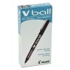 VBall Liquid Ink Roller Ball Pen, Stick, Fine 0.7 mm, Black Ink, Black Barrel, Dozen2