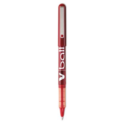 VBall Liquid Ink Roller Ball Pen, Stick, Extra-Fine 0.5 mm, Red Ink, Red Barrel, Dozen1