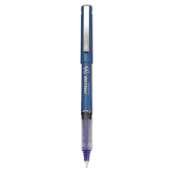 Precise V5 Roller Ball Pen, Stick, Extra-Fine 0.5 mm, Blue Ink, Blue Barrel, Dozen1