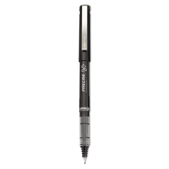 Precise V7 Roller Ball Pen, Stick, Fine 0.7 mm, Black Ink, Black Barrel, Dozen1