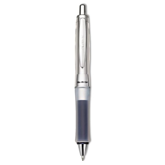 Dr. Grip Center of Gravity Ballpoint Pen, Retractable, Medium 1 mm, Black Ink, Silver/Charcoal Grip Barrel1