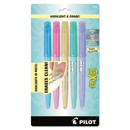 FriXion Light Pastel Collection Erasable Highlighters, Assorted Ink Colors, Chisel Tip, Assorted Barrel Colors, 5/Pack1