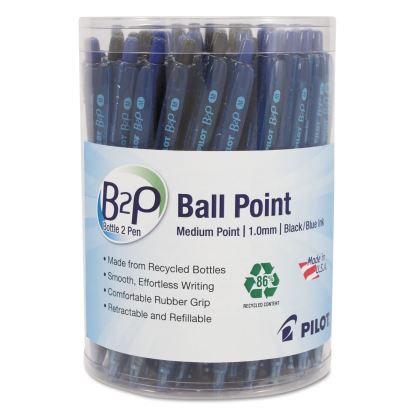 B2P Bottle-2-Pen Recycled Ballpoint Pen, Retractable, Medium 1 mm, Assorted Ink and Barrel Colors, 36/Pack1