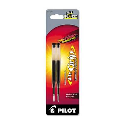 Refill for Pilot Dr. Grip Center of Gravity Ballpoint Pens, Medium Conical Tip, Black Ink, 2/Pack1