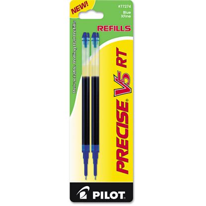 Refill for Pilot Precise V5 RT Rolling Ball, Extra-Fine Conical Tip, Blue Ink, 2/Pack1