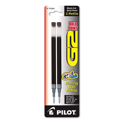 Refill for Pilot G2 Gel Ink Pens, Bold Conical Tip, Black Ink, 2/Pack1