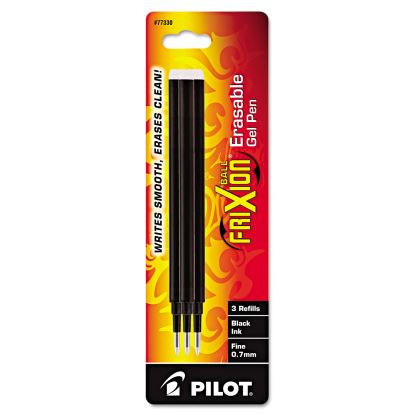 Refill for Pilot FriXion Erasable, FriXion Ball, FriXion Clicker and FriXion LX Gel Ink Pens, Fine Tip, Black Ink, 3/Pack1