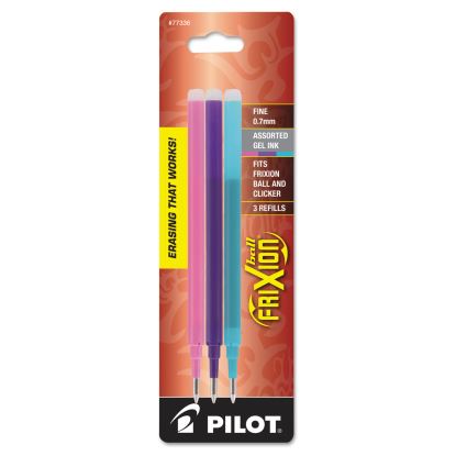 Refill for Pilot FriXion Erasable, FriXion Ball, FriXion Clicker and FriXion LX Gel Ink Pens, Fine Tip, Assorted Ink, 3/Pack1