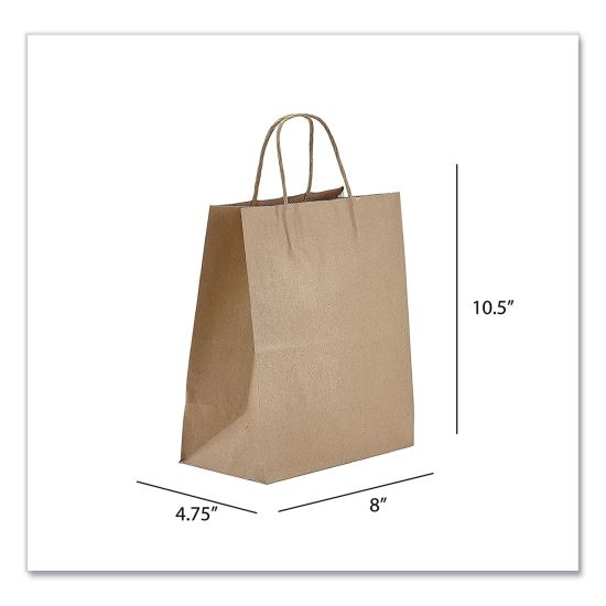 Kraft Paper Bags, Tempo, 8 x 4.75 x 10.5, Natural, 250/Carton1