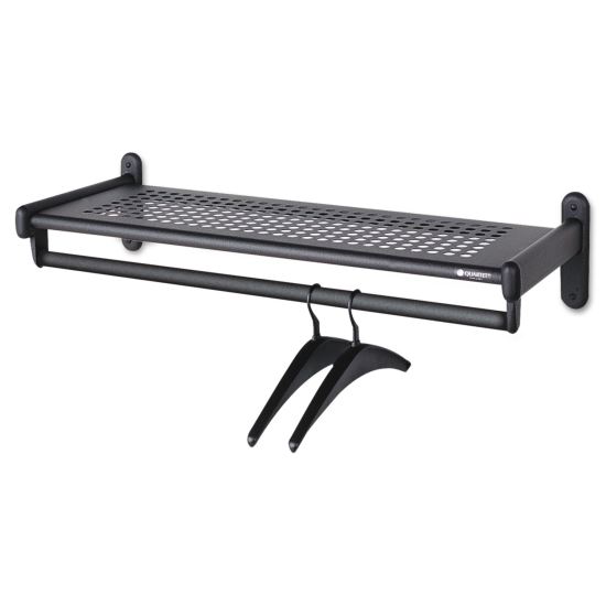 Metal Wall Shelf Rack, Powder Coated Textured Steel, 36w x 14.5d x 6h, Black1