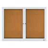 Enclosed Cork Bulletin Board, Cork/Fiberboard, 48" x 36", Silver Aluminum Frame2