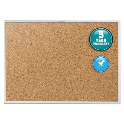 Classic Series Cork Bulletin Board, 60 x 36, Silver Aluminum Frame1