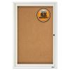 Enclosed Bulletin Board, Natural Cork/Fiberboard, 24 x 36, Silver Aluminum Frame1