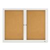 Enclosed Bulletin Board, Natural Cork/Fiberboard, 48 x 36, Silver Aluminum Frame1