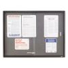 Enclosed Bulletin Board, Fabric/Cork/Glass, 48 x 36, Gray, Aluminum Frame2
