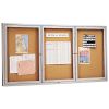 Enclosed Bulletin Board, Natural Cork/Fiberboard, 72 x 36, Silver Aluminum Frame2