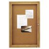 Enclosed Bulletin Board, Natural Cork/Fiberboard, 24 x 36, Oak Frame2