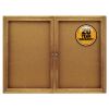 Enclosed Bulletin Board, Natural Cork/Fiberboard, 48 x 36, Oak Frame1