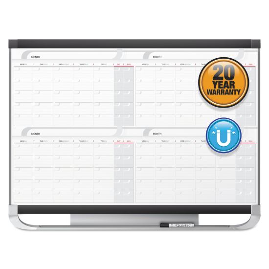 Prestige 2 Magnetic Total Erase 4-Month Calendar, 48 x 36, Graphite Color Frame1