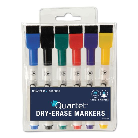 Low-Odor ReWritables Dry Erase Mini-Marker Set, Fine Bullet Tip, Assorted Classic Colors, 6/Set1