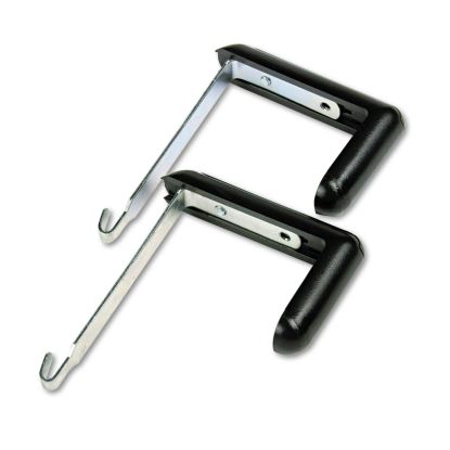 Adjustable Cubicle Hangers, For 1.5" to 3" Thick Partition Walls, Aluminum/Black, 2/Set1