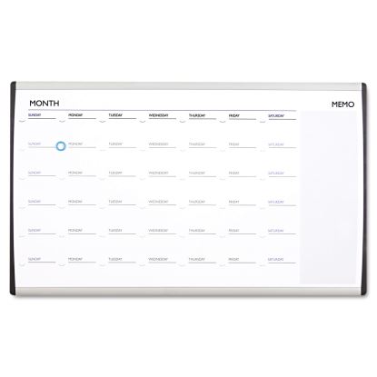 Magnetic Dry-Erase Calendar, 18 x 30, White Surface, Silver Aluminum Frame1