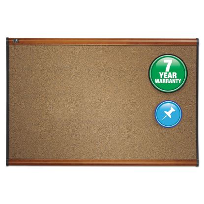 Prestige Bulletin Board, Brown Graphite-Blend Surface, 36 x 24, Cherry Frame1