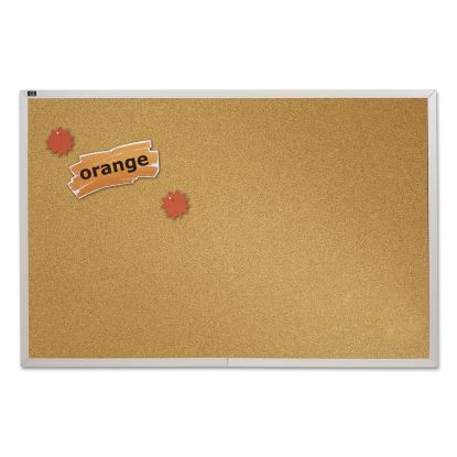 Natural Cork Bulletin Board, 72 x 48, Anodized Aluminum Frame1